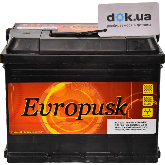 Аккумулятор Evropusk 6 CT-60-L ev003