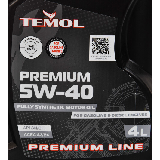 Моторное масло TEMOL Premium 5W-40 4 л на Chevrolet HHR