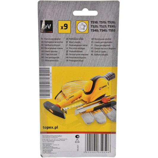 Набор ключей TORX Topex 35D950 9 шт