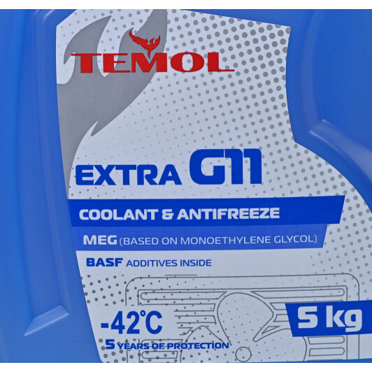 TEMOL Extra G11 синий -42 °C, 5 л (T-EG11B-5L) готовый антифриз 5 л