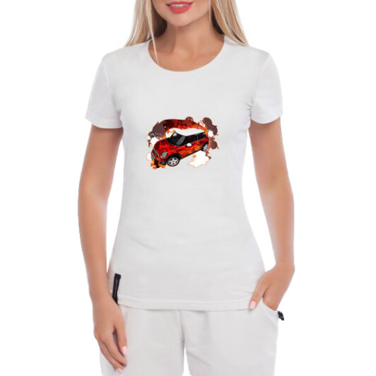 Футболка жіноча Globuspioner класична Mini Cooper 2 біла принт спереду L