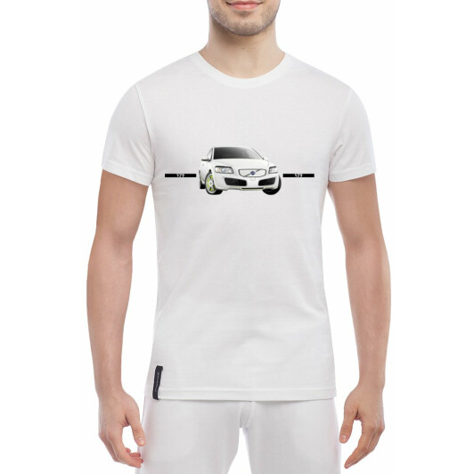 Футболка мужская Globuspioner классическая Volvo V79 белая принт спереди S