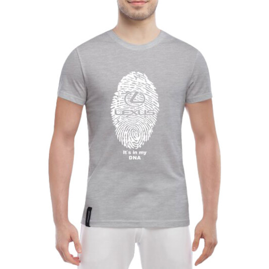 Футболка мужская Globuspioner классическая Lexus DNA серая принт спереди 3XL