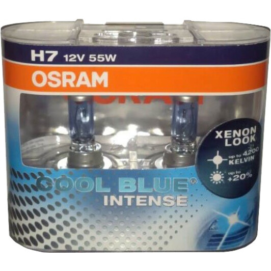 Автолампа Osram Cool Blue Intense H7 PX26d 55 W светло-голубая 64210CBI-DUO