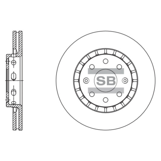 Тормозной диск Hi-Q SD3056 для Chevrolet Aveo
