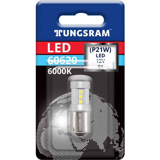 Автолампа Tungsram Miniature lamp P21W BA15s 3 W 60620