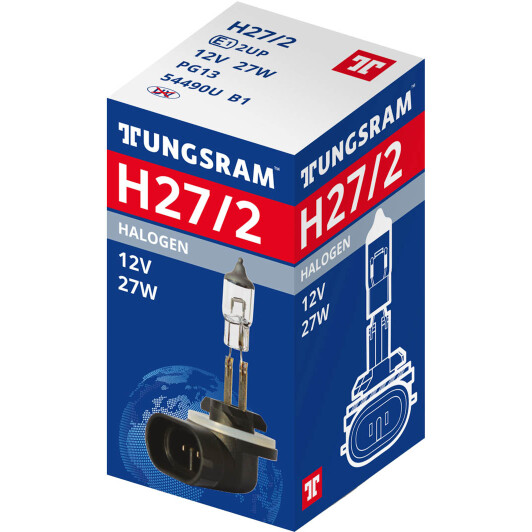Автолампа Tungsram Standard H27W/2 PGJ13 27 W прозрачная 54490u