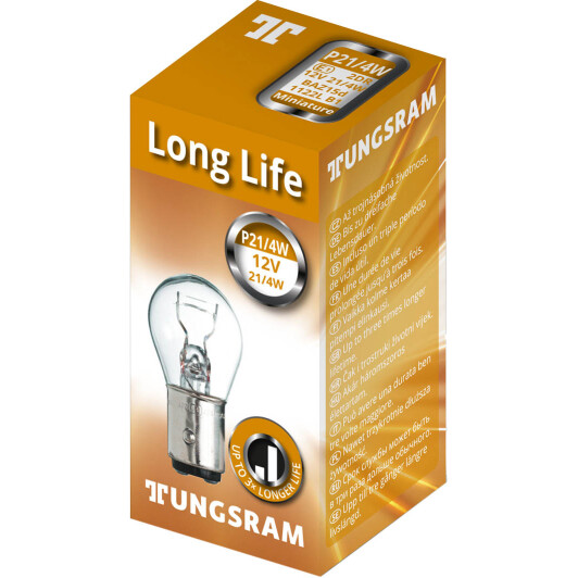 Автолампа Tungsram Miniature Long Life P21/4W BAZ15d 4 W 21 W прозора 1122L