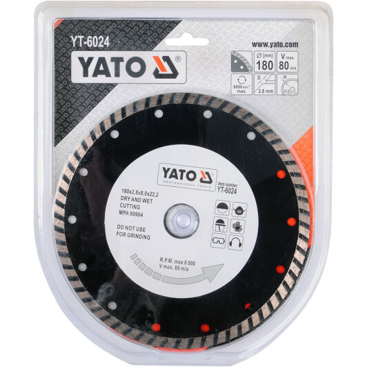 Круг відрізний Yato YT-6024 180 мм