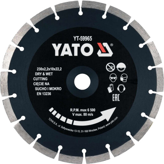 Круг отрезной Yato YT-59965 230 мм