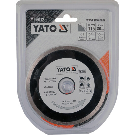 Круг отрезной Yato YT-6012 115 мм