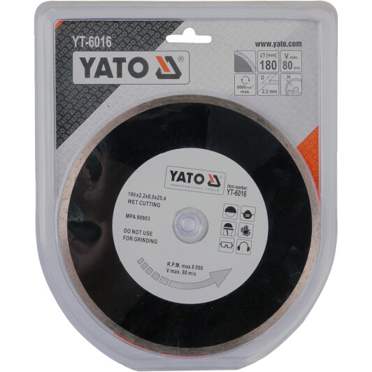 Круг отрезной Yato YT-6016 180 мм