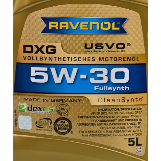 Моторное масло Ravenol DXG 5W-30 5 л на Lexus RC