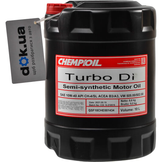Моторна олива Chempioil Turbo DI 10W-40 10 л на Seat Altea