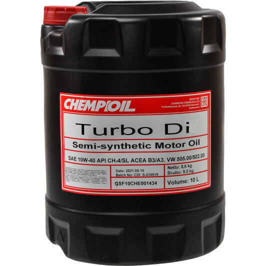 Моторное масло Chempioil Turbo DI 10W-40 10 л на Chrysler Crossfire