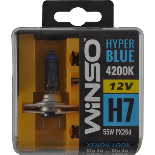 Автолампа Winso Hyper Blue H7 PX26d 55 W синяя 712750