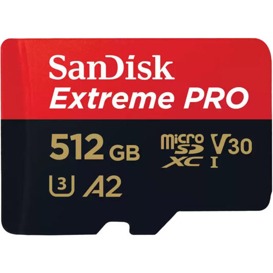 Карта памяти SanDisk Extreme PRO microSDXC 512 ГБ с SD-адаптером