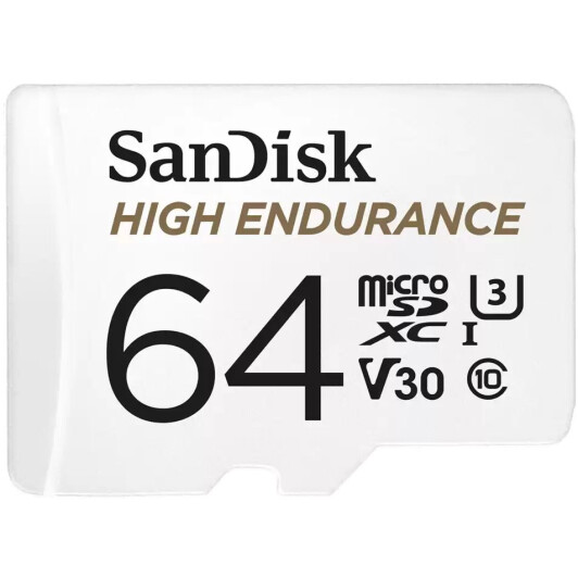 Карта памяти SanDisk High Endurance microSDXC 64 ГБ с SD-адаптером