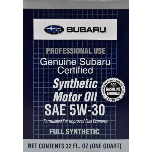 Моторное масло Subaru Certified Motor Oil 5W-30 0,95 л на Volvo V90
