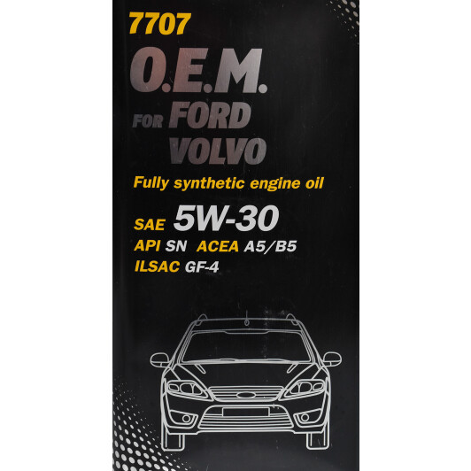 Моторное масло Mannol O.E.M. For Ford Volvo (Metal) 5W-30 5 л на Volkswagen Phaeton