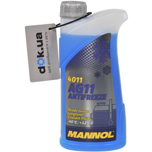 Готовый антифриз Mannol AG11 Longterm G11 синий -40 °C 1 л