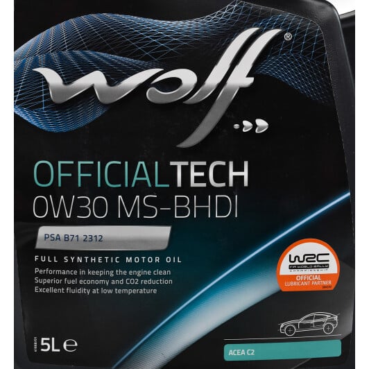 Моторна олива Wolf Officialtech MS-BHDI 0W-30 5 л на Peugeot 308