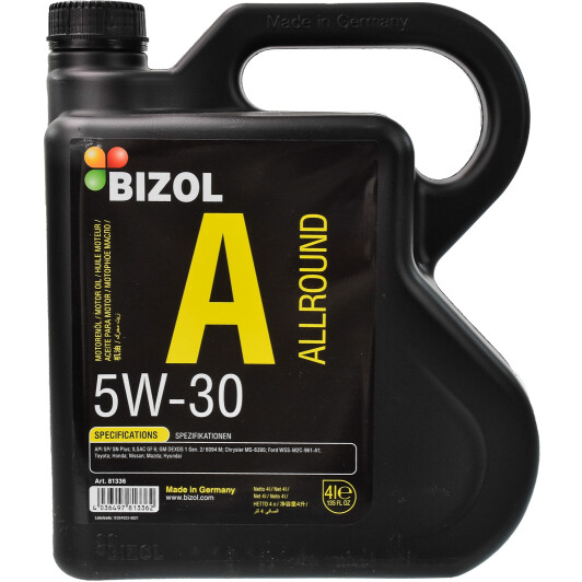 Моторное масло Bizol Allround 5W-30 4 л на Peugeot 406