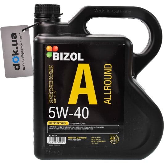 Моторное масло Bizol Allround 5W-40 4 л на Peugeot 806