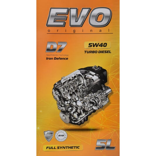 Моторное масло EVO D7 Turbo Diesel 5W-40 5 л на Volkswagen Fox