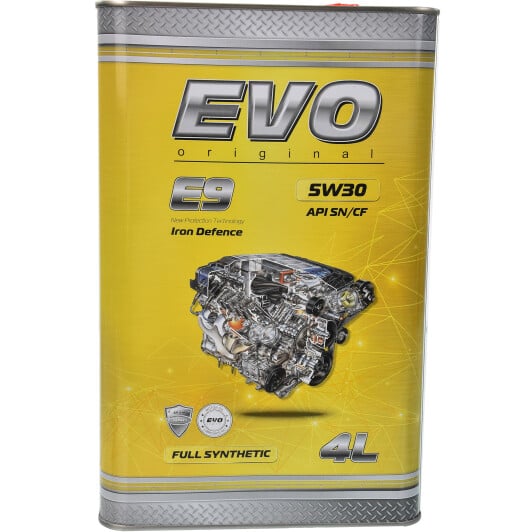 Моторное масло EVO E9 5W-30 для Chevrolet Cruze 4 л на Chevrolet Cruze