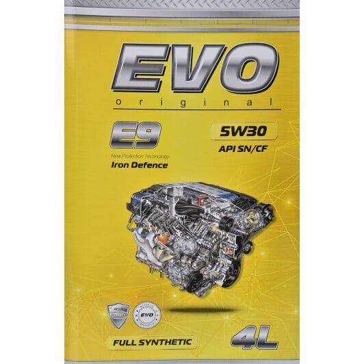 Моторное масло EVO E9 5W-30 4 л на Lexus RC