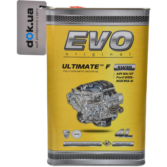Моторное масло EVO Ultimate F 5W-30 4 л на Chevrolet Colorado