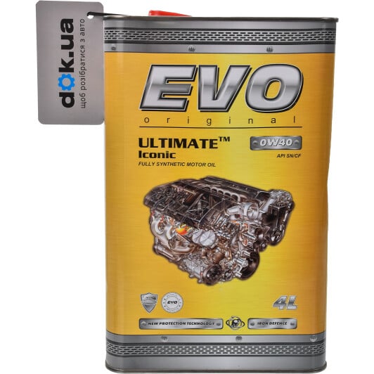 Моторное масло EVO Ultimate Iconic 0W-40 4 л на Peugeot 305