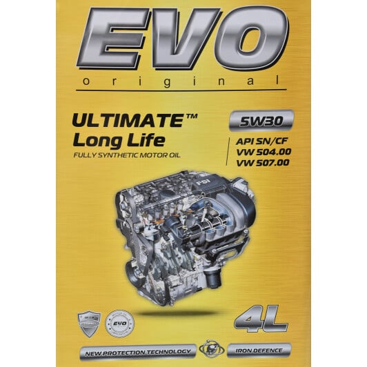 Моторна олива EVO Ultimate LongLife 5W-30 для Land Rover Discovery 4 л на Land Rover Discovery