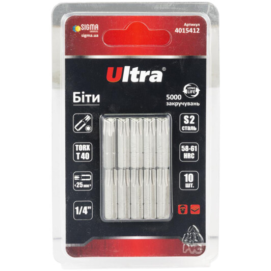Набор бит Ultra 4015412 10 шт.