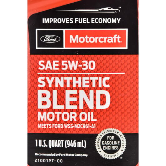Моторное масло Ford Motorcraft Synthetic Blend 5W-30 0,95 л на Subaru Justy