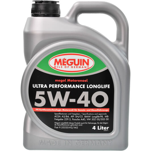 Моторное масло Meguin Ultra Performance Longlife 5W-40 4 л на MINI Paceman