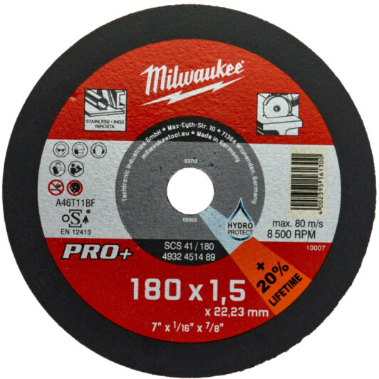 Круг отрезной Milwaukee Pro+ 4932451489 180 мм