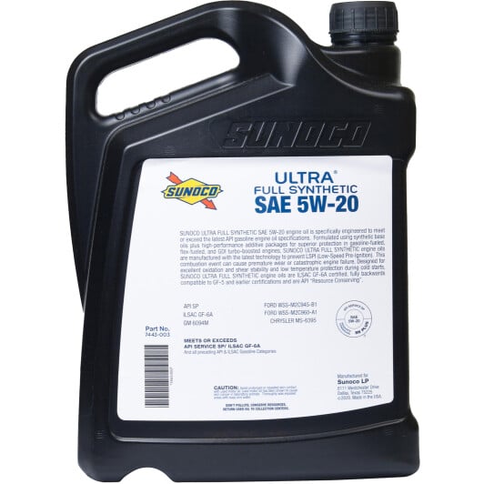 Моторное масло Sunoco Ultra 5W-20 3,78 л на Seat Cordoba