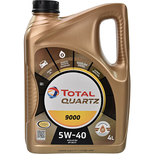 Моторное масло Total Quartz 9000 5W-40 4 л на Chevrolet Matiz