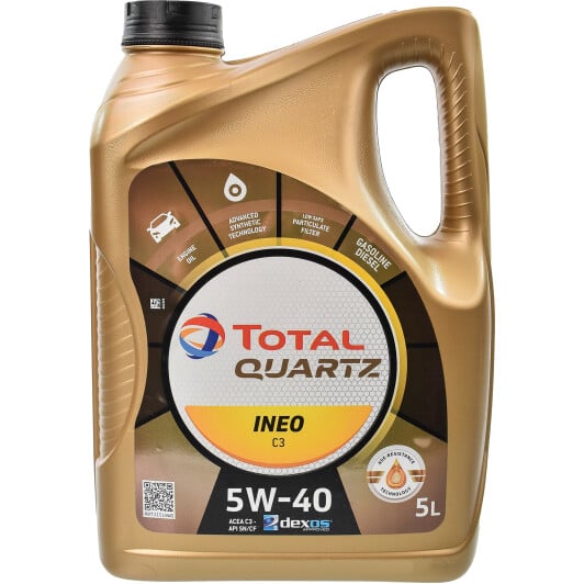 Моторна олива Total Quartz Ineo C3 5W-40 5 л на Daewoo Tico