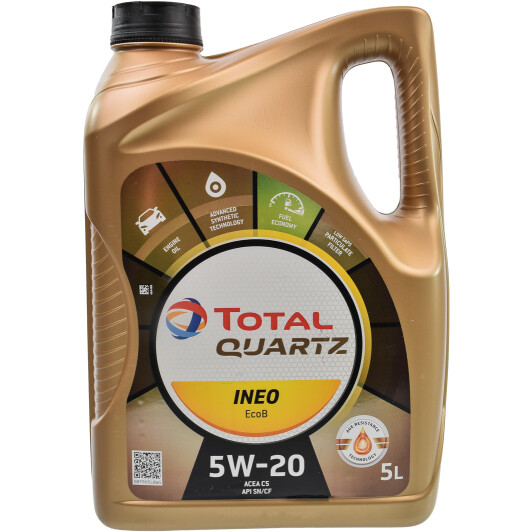 Моторное масло Total Quartz Ineo EcoB 5W-20 5 л на Fiat Panda