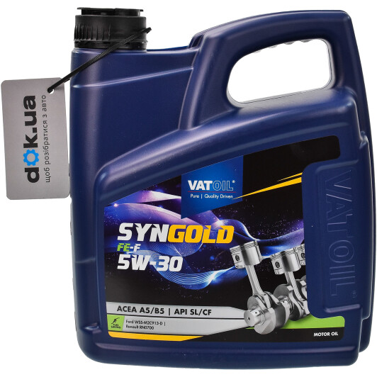 Моторна олива VatOil SynGold FE-F 5W-30 4 л на SsangYong Rexton