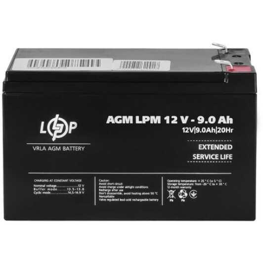 Акумулятор для ДБЖ LogicPower LPM LP3866 LP3866 9 Аг 12 В