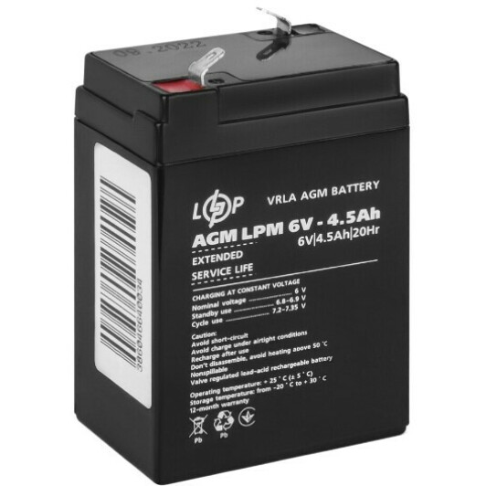 Акумулятор для ДБЖ LogicPower LPM LP3860 LP3860 4.5 Аг 6 В