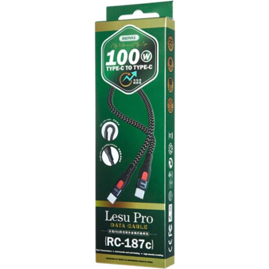 Кабель Remax Lesu Pro Aluminum RC-187C type-C - type-C 1 м
