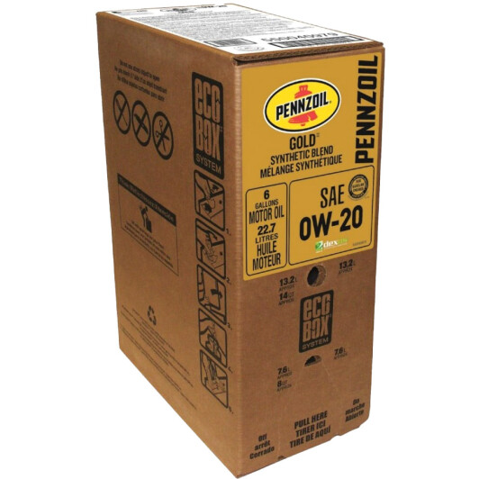 Моторное масло Pennzoil Gold 0W-20 22.71 (EcoBox) л на Mazda 626