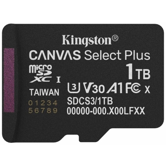 Карта памяти Kingston Canvas Select Plus MicroSD 1 ТБ
