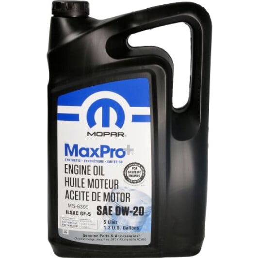 Моторное масло Mopar MaxPro Plus 0W-20 5 л на Seat Alhambra