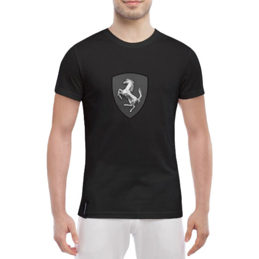 Футболка мужская Globuspioner классическая Ferrari Shield Logo черный спереди L